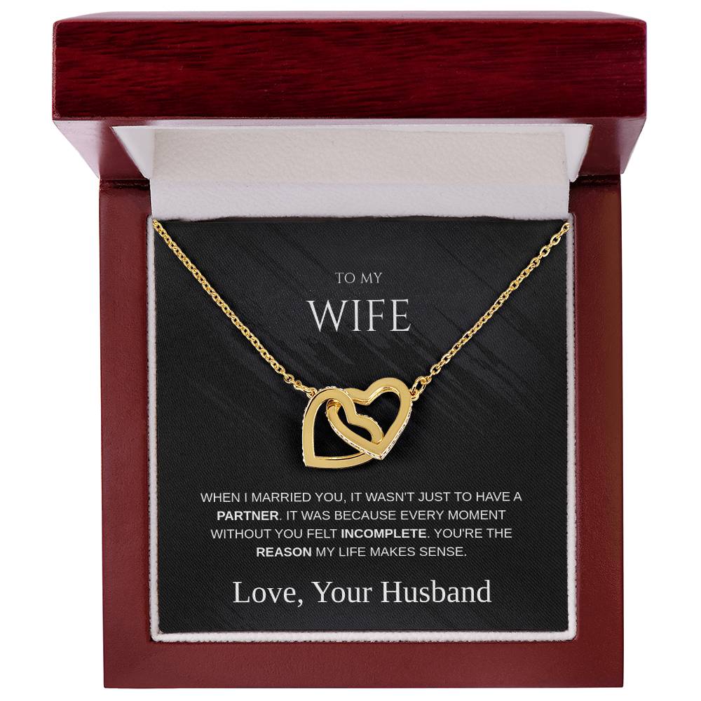 To My Wife – Interlocking Hearts Necklace | Love From Your Husband