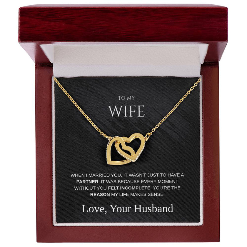 To My Wife – Interlocking Hearts Necklace | Love From Your Husband