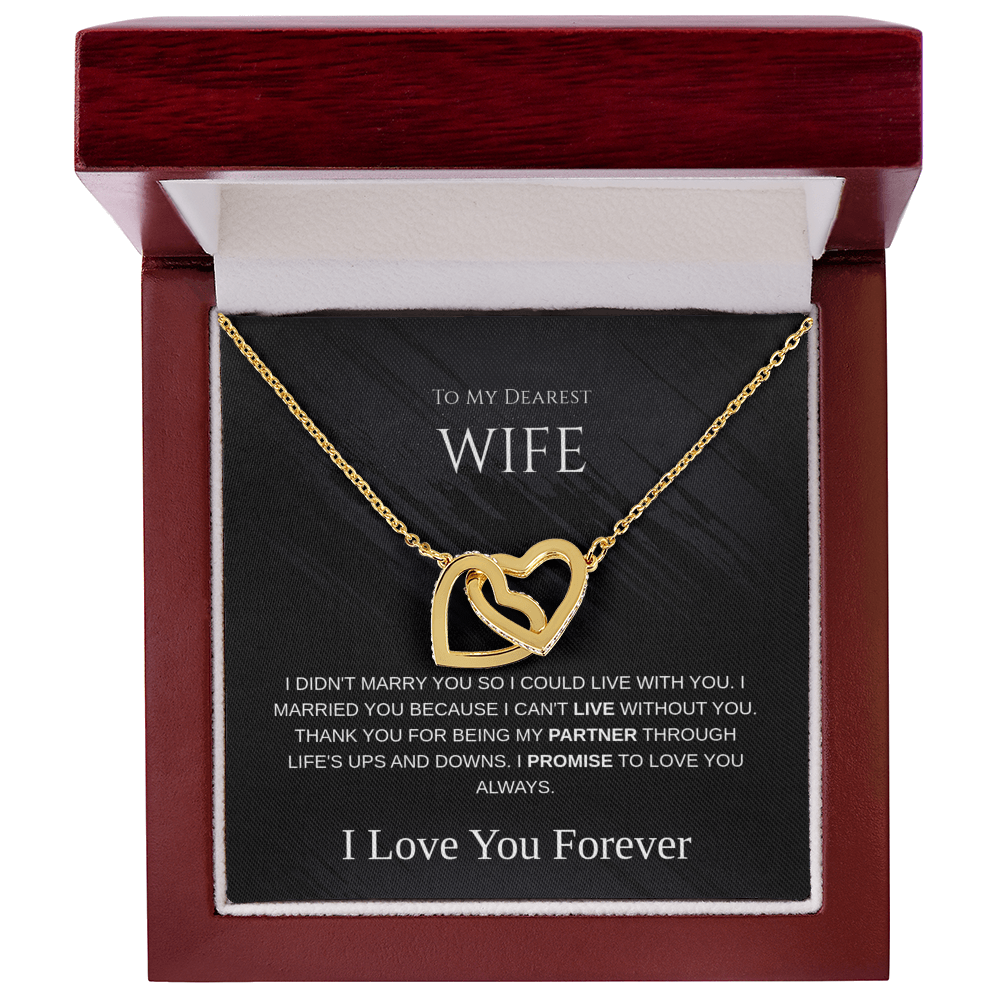 The 'Eternal Bond' Interlocking Hearts Necklace for Wife.