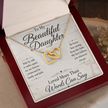 To My Beautiful Daughter - Interlocking Hearts Necklace - Anchored In Faith