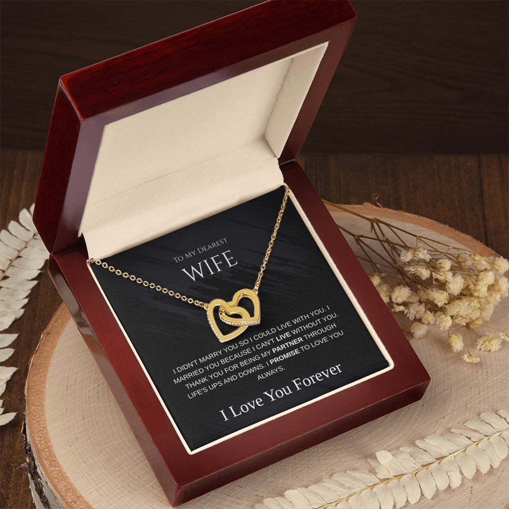 The 'Eternal Bond' Interlocking Hearts Necklace for Wife.