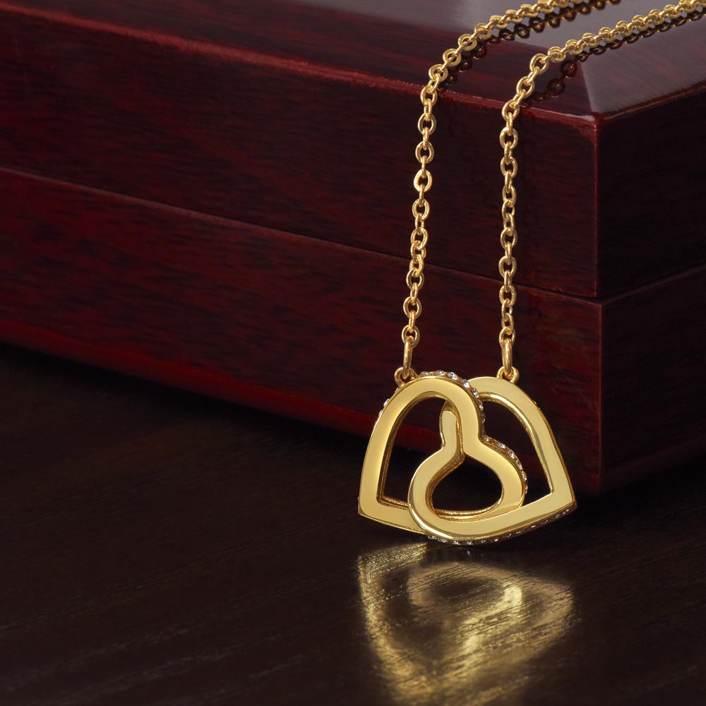 To My Soulmate | Interlocking Hearts Necklace (Yellow & White Gold Variants)