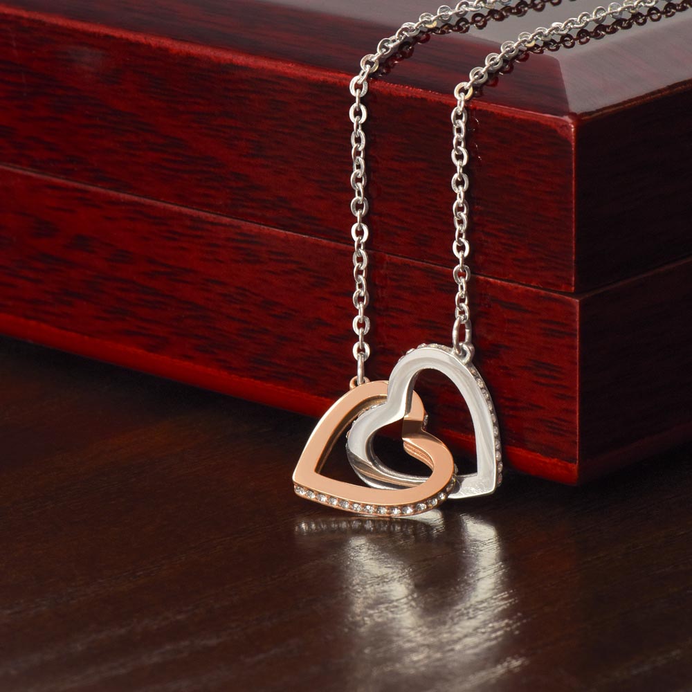 To My Soulmate | Interlocking Hearts Necklace (Yellow & White Gold Variants)