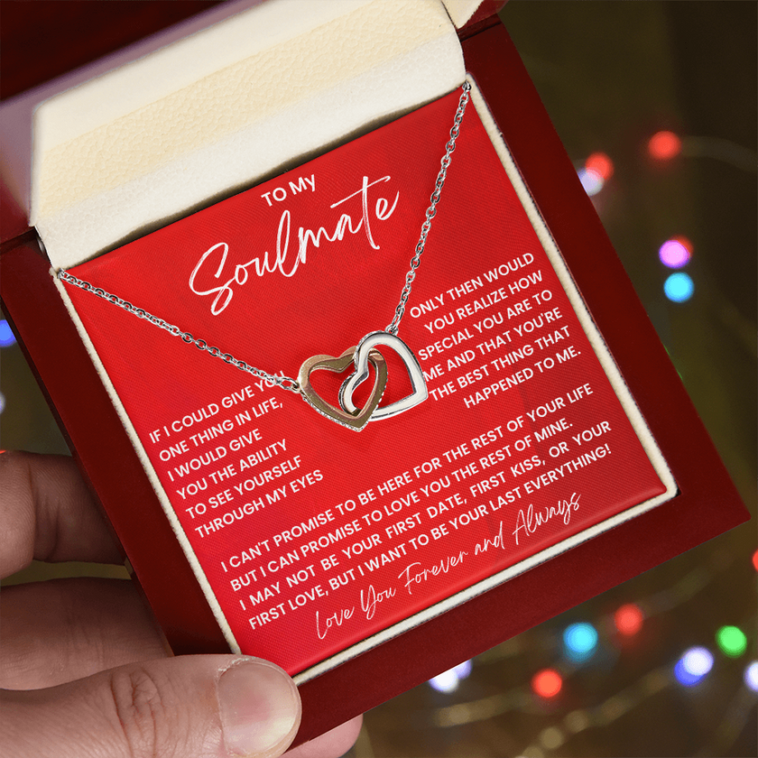 To My Soulmate | Interlocking Hearts Necklace (Yellow & White Gold Variants)