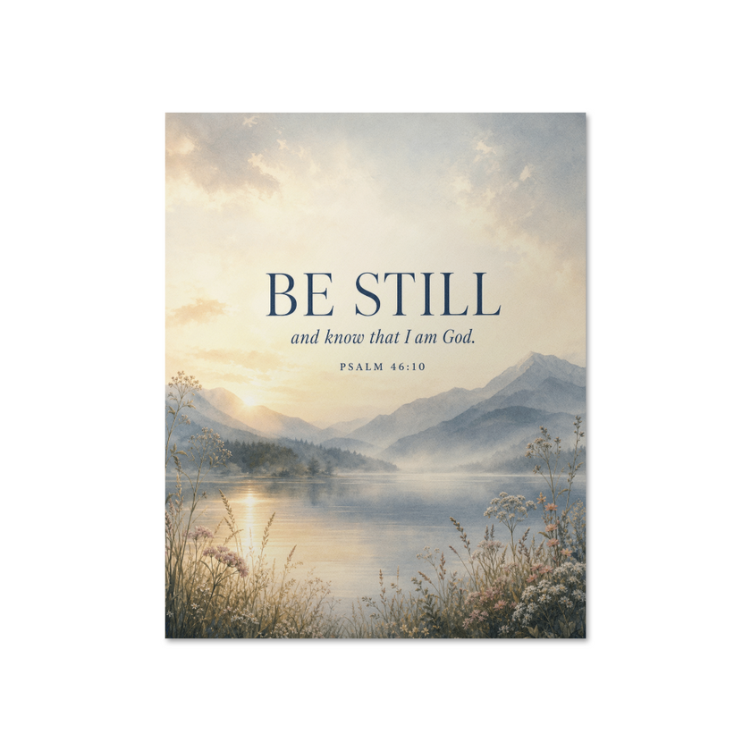 Be Still and Know Christian Wall Art – Psalm 46:10 Faith Poster