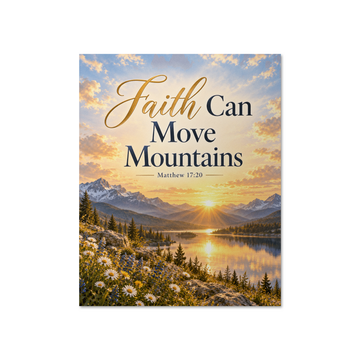 Faith Can Move Mountains Matthew 17:20 Christian wall art poster
