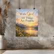 With God All Things Are Possible Christian Wall Art – Luke 1:37 Faith Poster