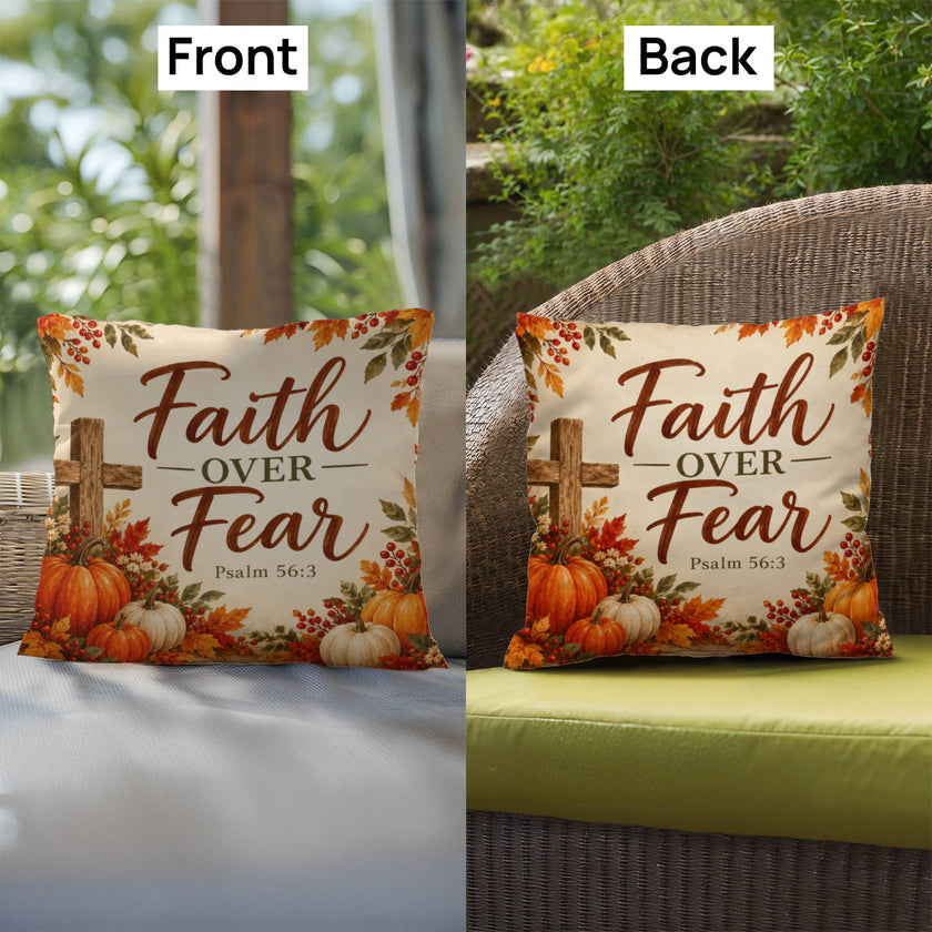 Faith Over Fear Christian Fall Pillow – Psalm 56:3