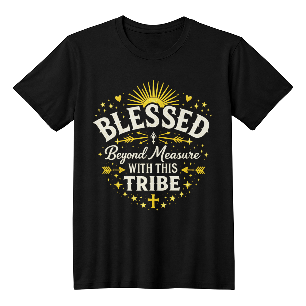Blessed Beyond Measure Premium T-Shirt – Faith & Family Collection – Christian Statement Front-Print Tee