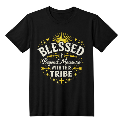Blessed Beyond Measure Premium T-Shirt – Faith & Family Collection – Christian Statement Front-Print Tee