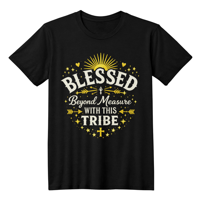 Blessed Beyond Measure Premium T-Shirt – Faith & Family Collection – Christian Statement Front-Print Tee