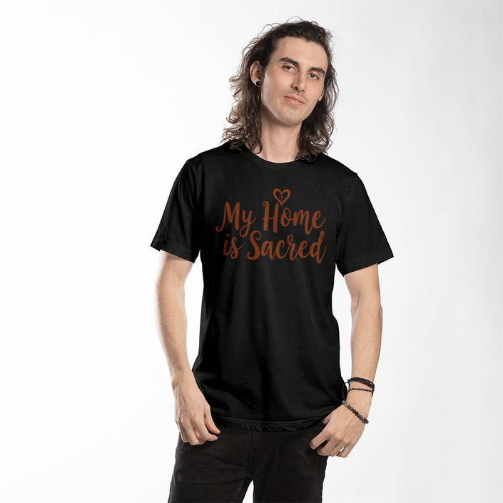 My Home is Sacred Premium T-Shirt – Faith & Family Collection – Christian Statement Front-Print Tee