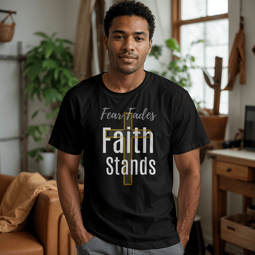 Faith Stands Statement Shirt – Fear Fades Edition (Front Print)