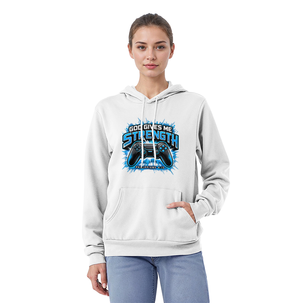 God Gives Me Strength Gaming Hoodie – Philippians 4:13