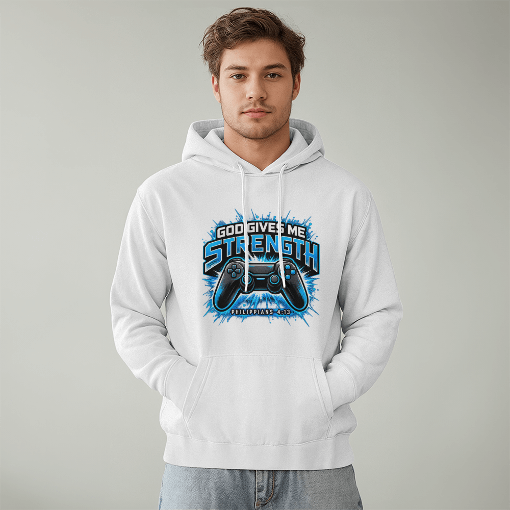 God Gives Me Strength Gaming Hoodie – Philippians 4:13