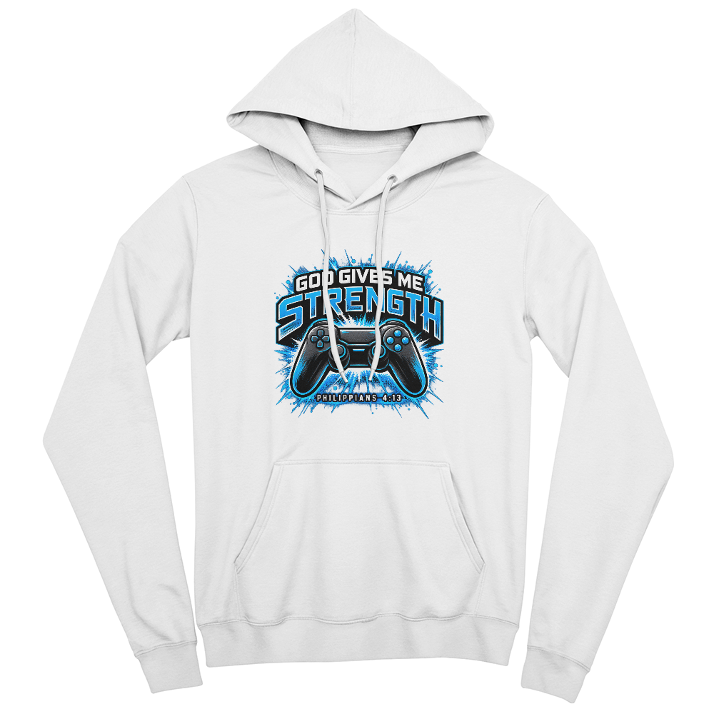 God Gives Me Strength Gaming Hoodie – Philippians 4:13