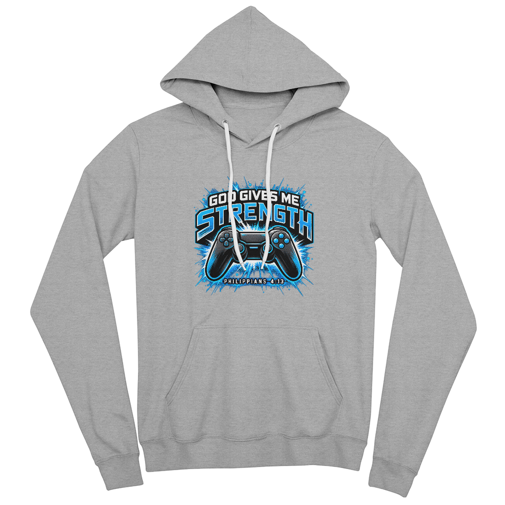 God Gives Me Strength Gaming Hoodie – Philippians 4:13