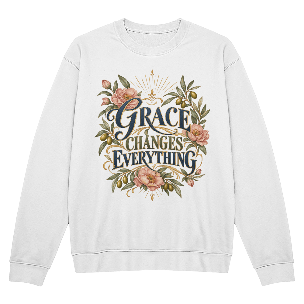 Grace Changes Everything | Faith-Inspired Christian Crewneck Sweatshirt