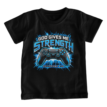 God Gives Me Strength Christian Gamer Shirt | Philippians 4:13