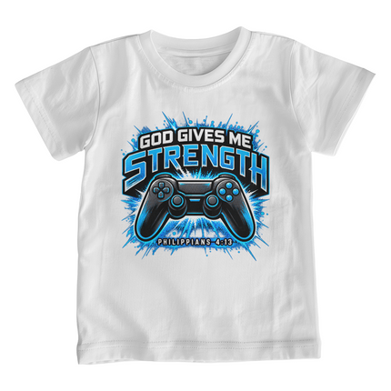 God Gives Me Strength Christian Gamer Shirt | Philippians 4:13