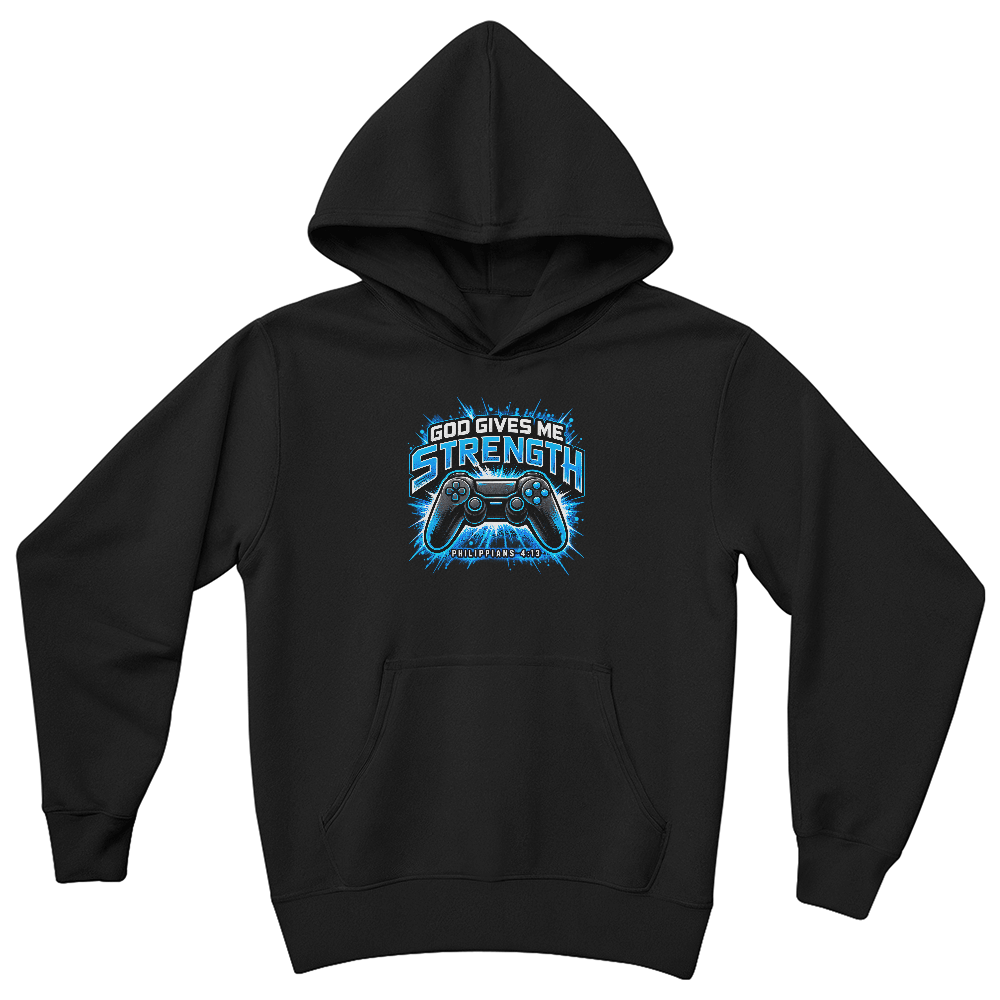 God Gives Me Strength Youth Christian Hoodie – Philippians 4:13