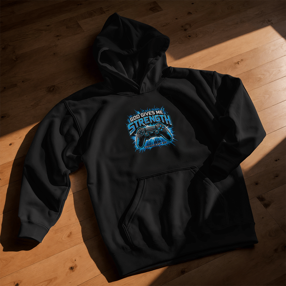 God Gives Me Strength Youth Christian Hoodie – Philippians 4:13