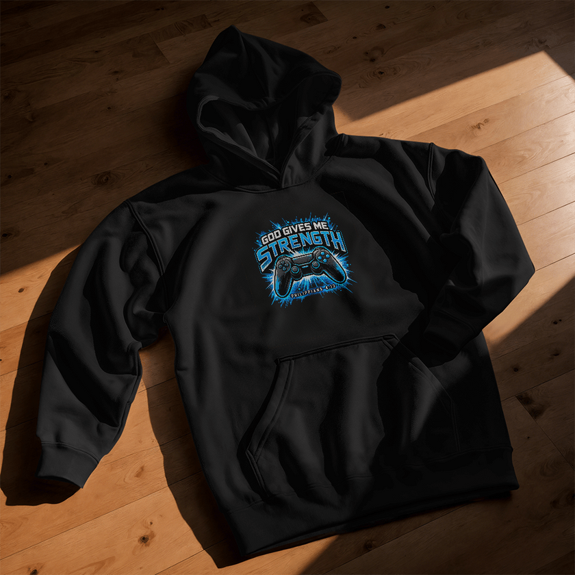 God Gives Me Strength Youth Christian Hoodie – Philippians 4:13