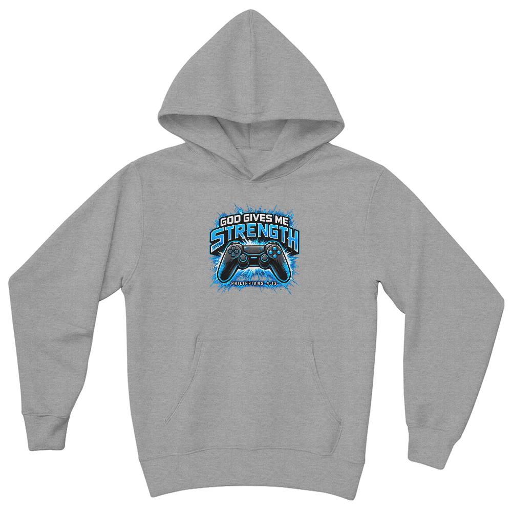 God Gives Me Strength Youth Christian Hoodie – Philippians 4:13