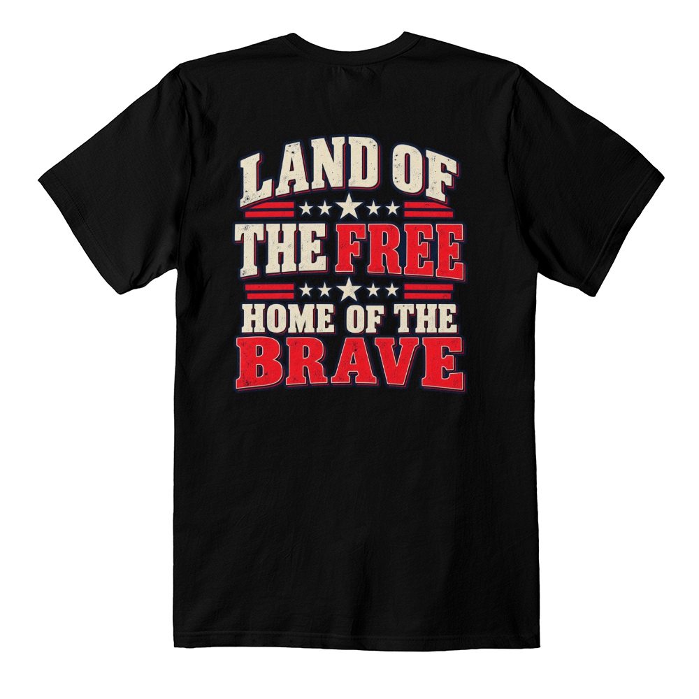Land of the Free patriotic t-shirt back print