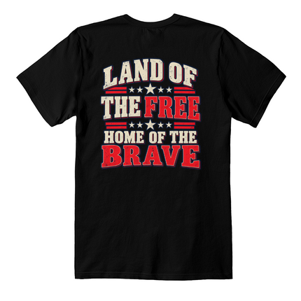 Land of the Free patriotic t-shirt back print