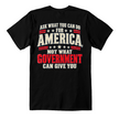 Ask What You Can Do for America patriotic t-shirt back print