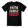 Faith Family Country patriotic t-shirt back print
