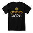 Crowned with Grace Premium T-Shirt – Faith & Family Collection – Christian Back-Print Graphic Tee