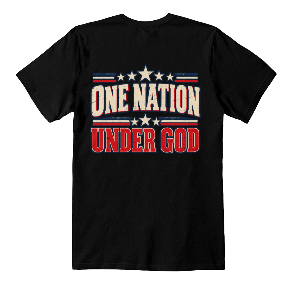One Nation Under God patriotic t-shirt back print