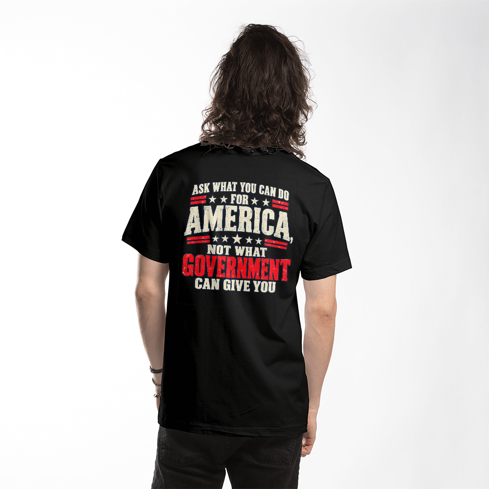 Ask What You Can Do for America patriotic t-shirt back print