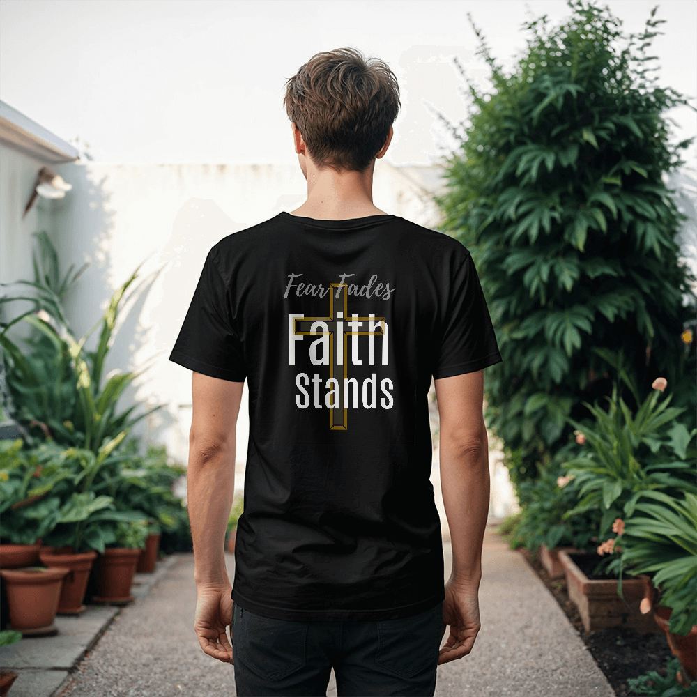 Faith Stands Statement Shirt – Fear Fades Edition (Back Print)
