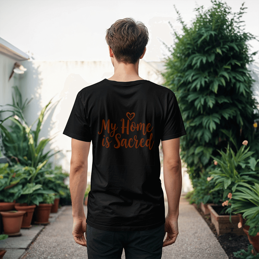 My Home is Sacred Premium T-Shirt – Faith & Family Collection – Christian Statement Back-Print Tee