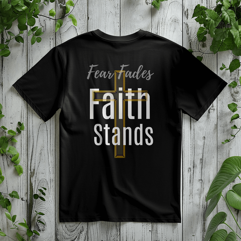Faith Stands Statement Shirt – Fear Fades Edition (Back Print)