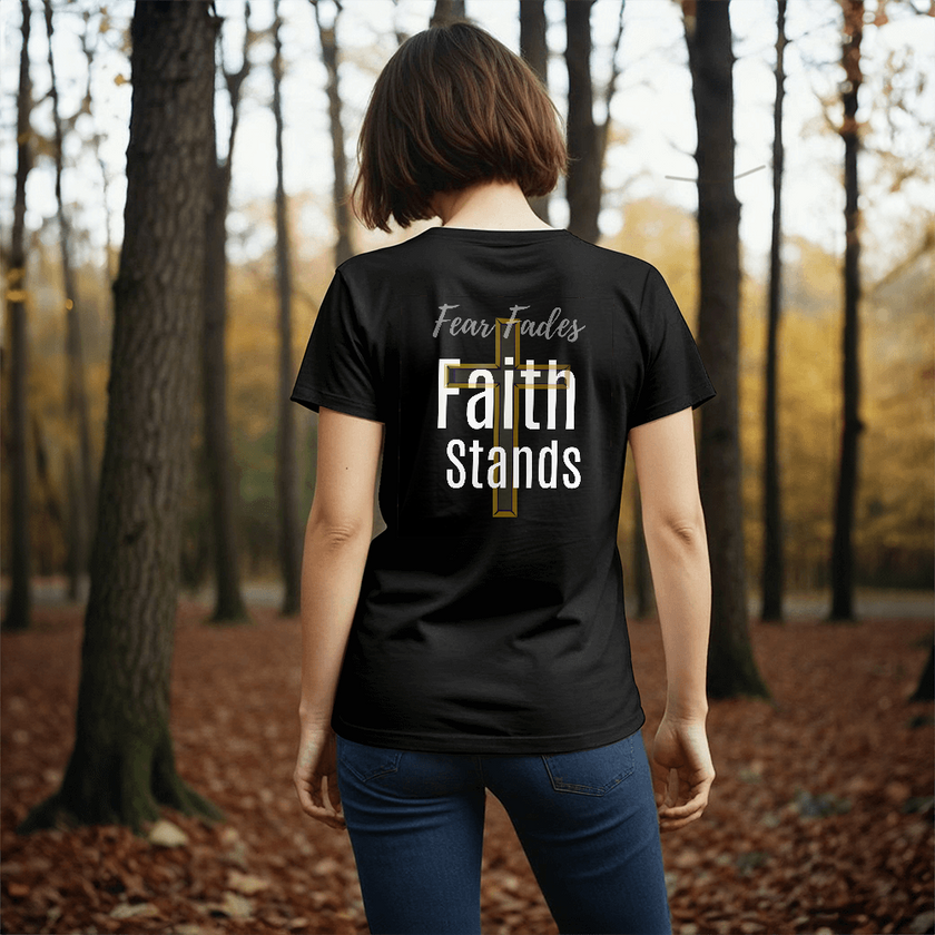Faith Stands Statement Shirt – Fear Fades Edition (Back Print)