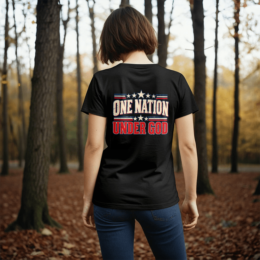 One Nation Under God patriotic t-shirt back print