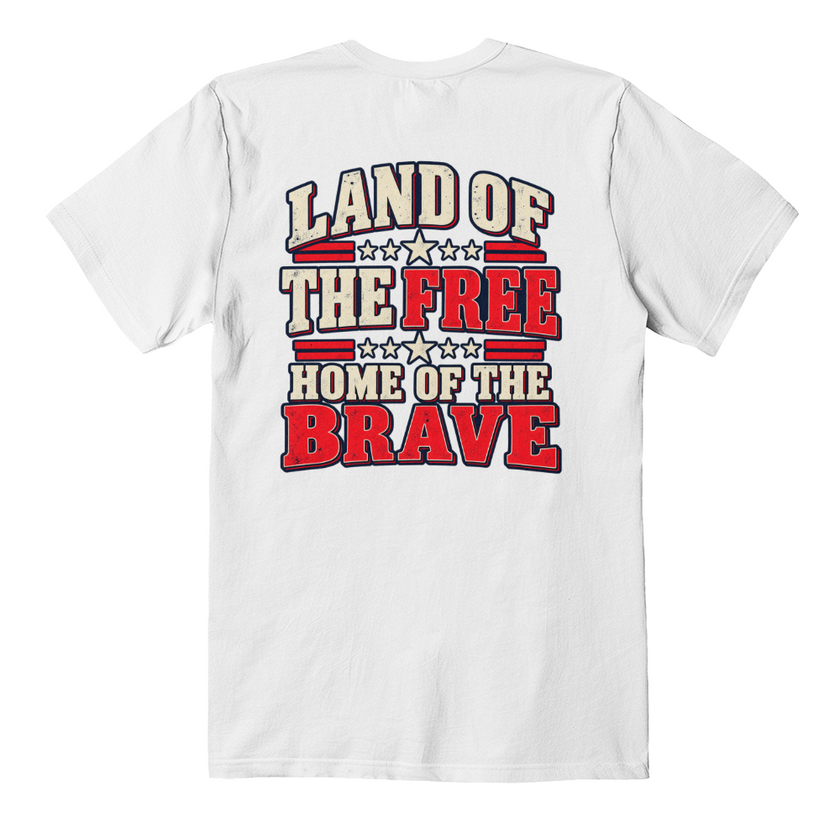 Land of the Free patriotic t-shirt back print