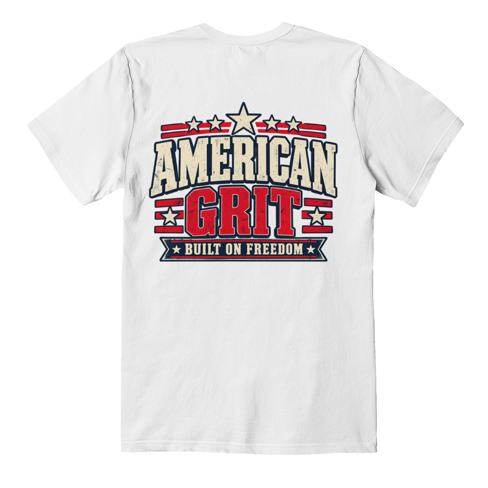 American Grit patriotic t-shirt back print