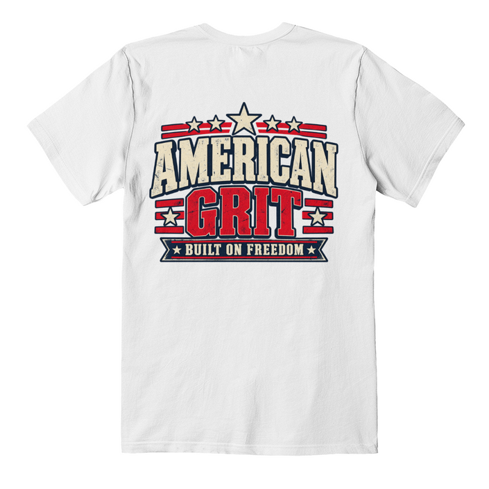 American Grit patriotic t-shirt back print