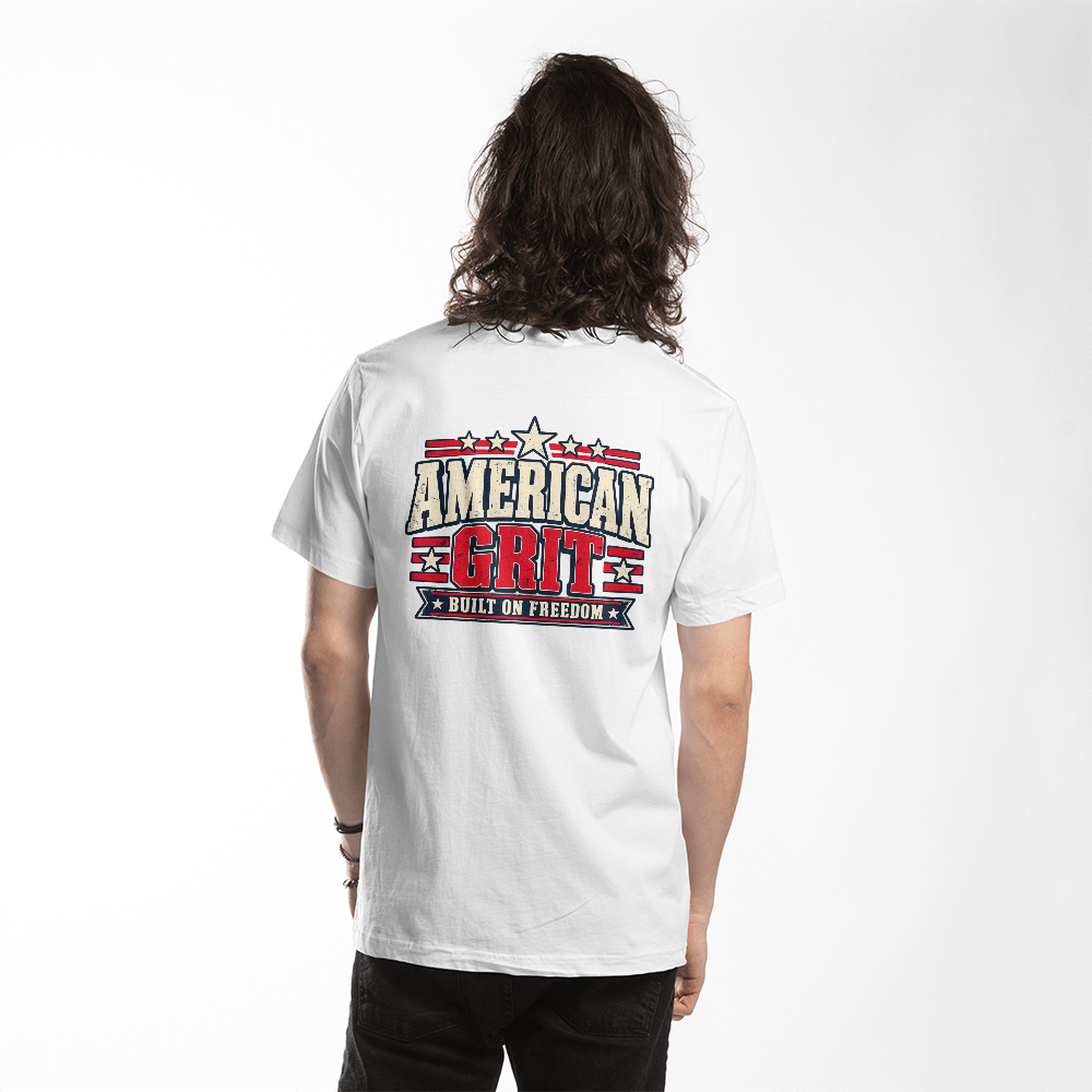 American Grit patriotic t-shirt back print