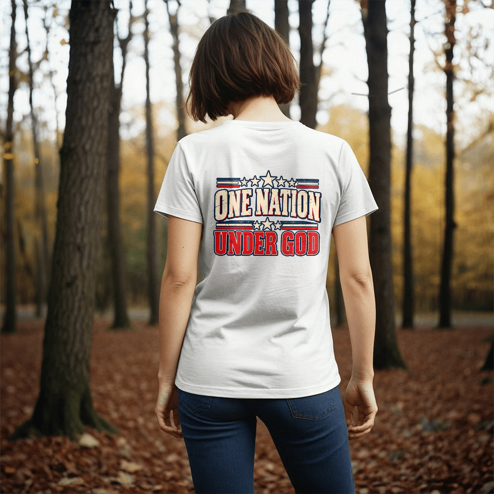 One Nation Under God patriotic t-shirt back print
