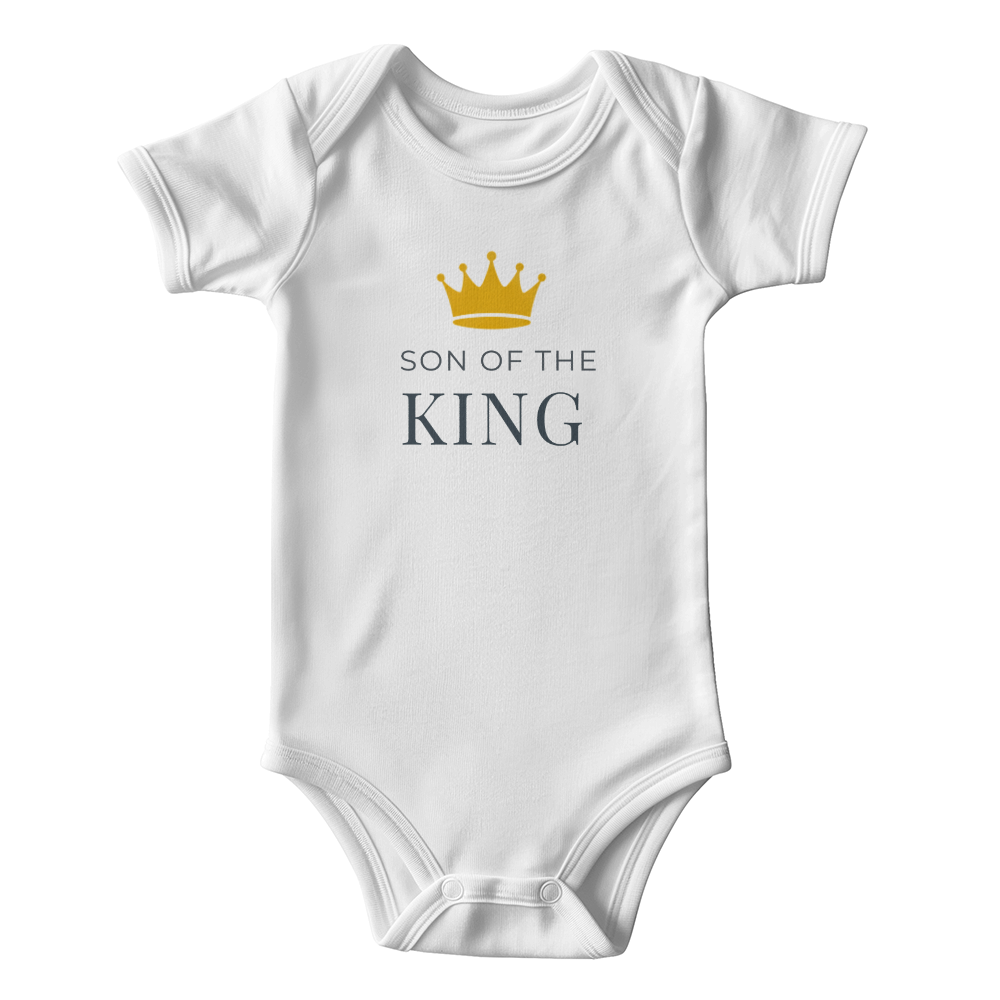 Gerber ONESIES® Son of the King Baby Bodysuit | Modern Christian Identity Gift | Minimalist Gold Crown Newborn Outfit