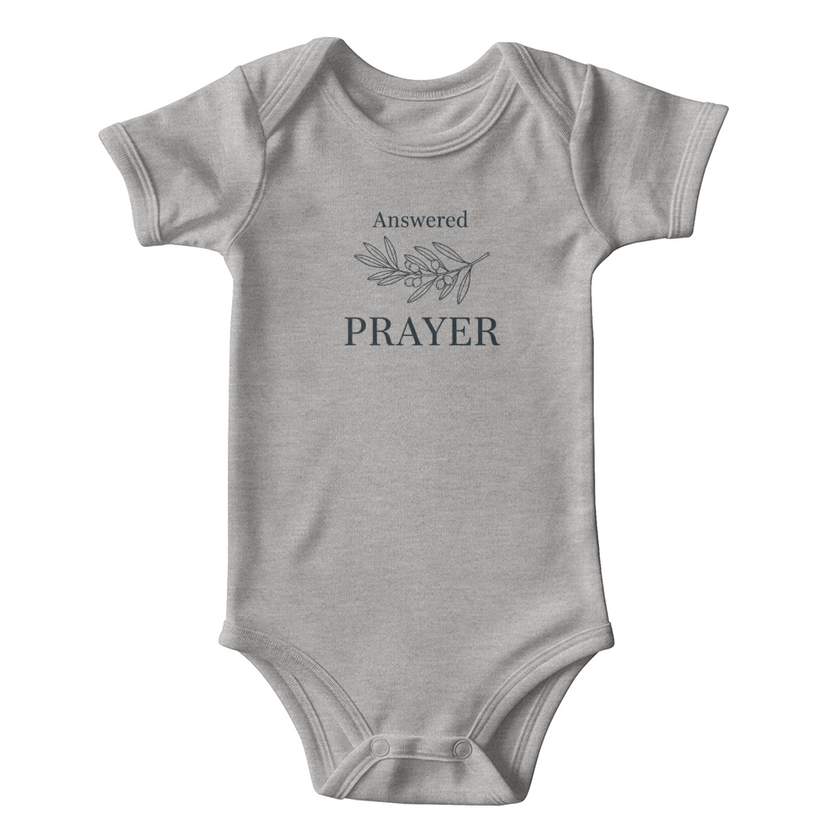 Gerber ONESIES® Answered Prayer Baby Bodysuit | Modern Christian Miracle Baby Gift | Minimalist Olive Branch Newborn Outfit