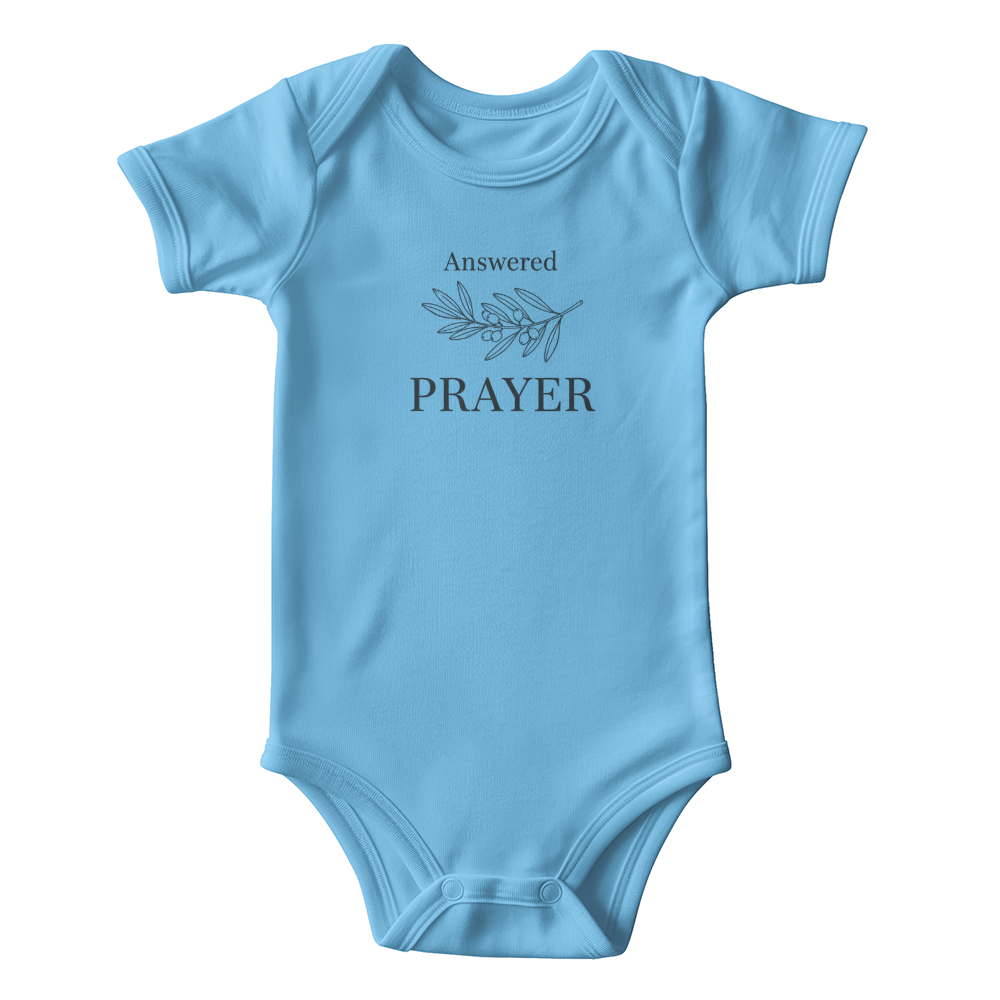 Gerber ONESIES® Answered Prayer Baby Bodysuit | Modern Christian Miracle Baby Gift | Minimalist Olive Branch Newborn Outfit