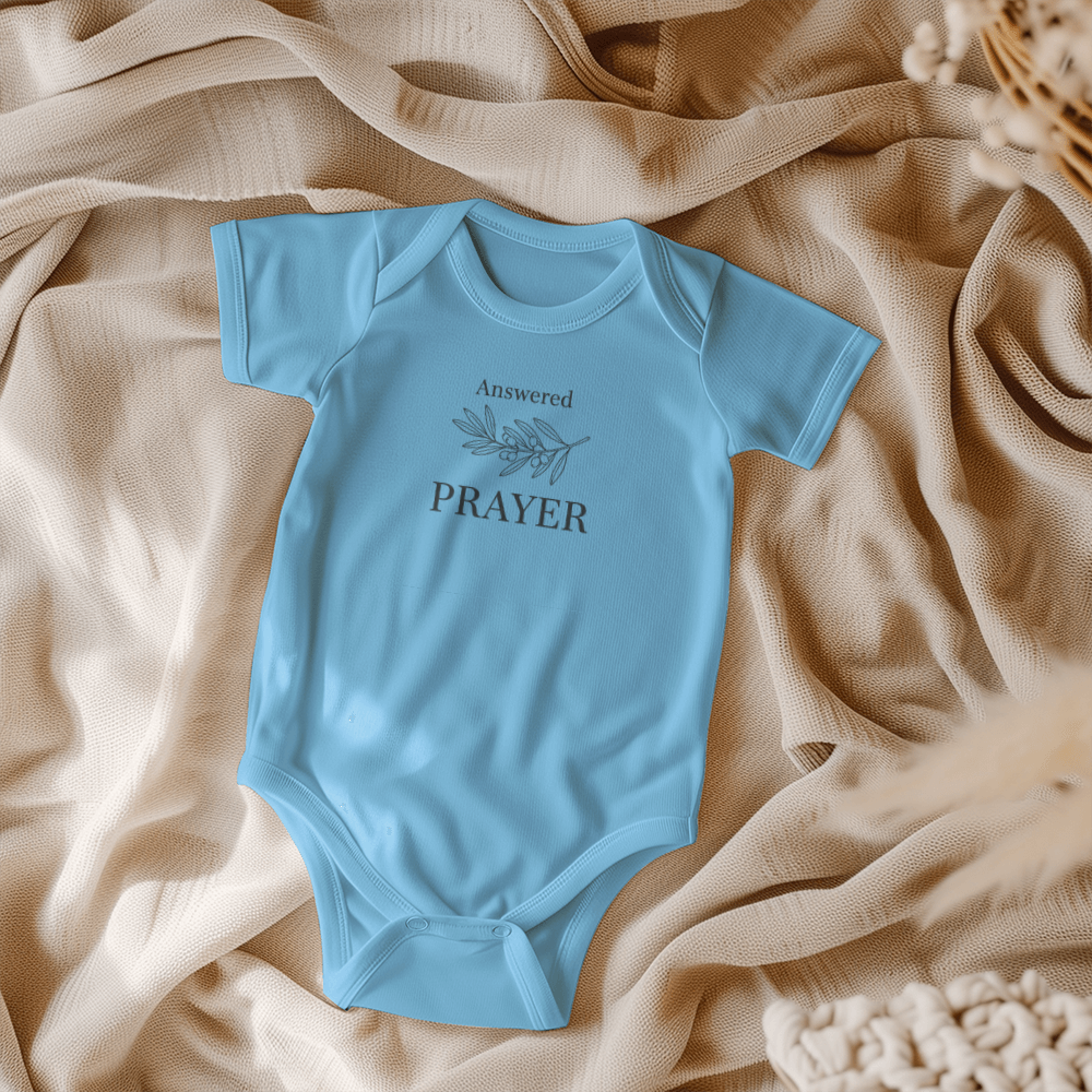 Gerber ONESIES® Answered Prayer Baby Bodysuit | Modern Christian Miracle Baby Gift | Minimalist Olive Branch Newborn Outfit