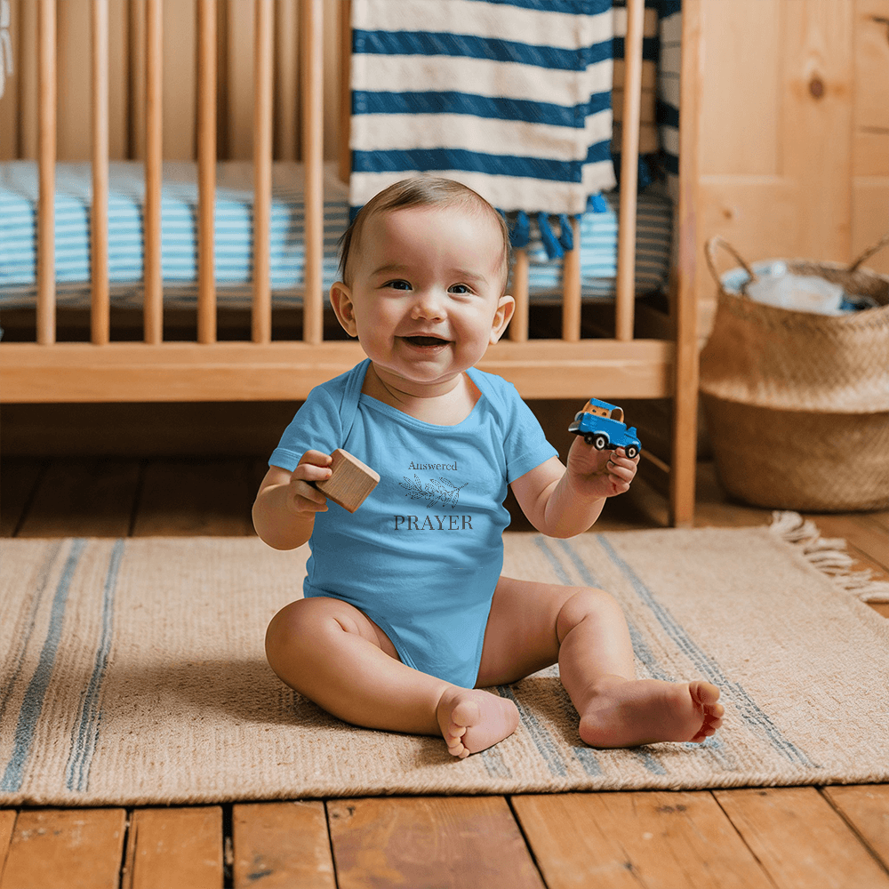 Gerber ONESIES® Answered Prayer Baby Bodysuit | Modern Christian Miracle Baby Gift | Minimalist Olive Branch Newborn Outfit